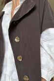 Made in Italy Cooper Needlecord Cap Sleeve Jacket Coffee Bean
